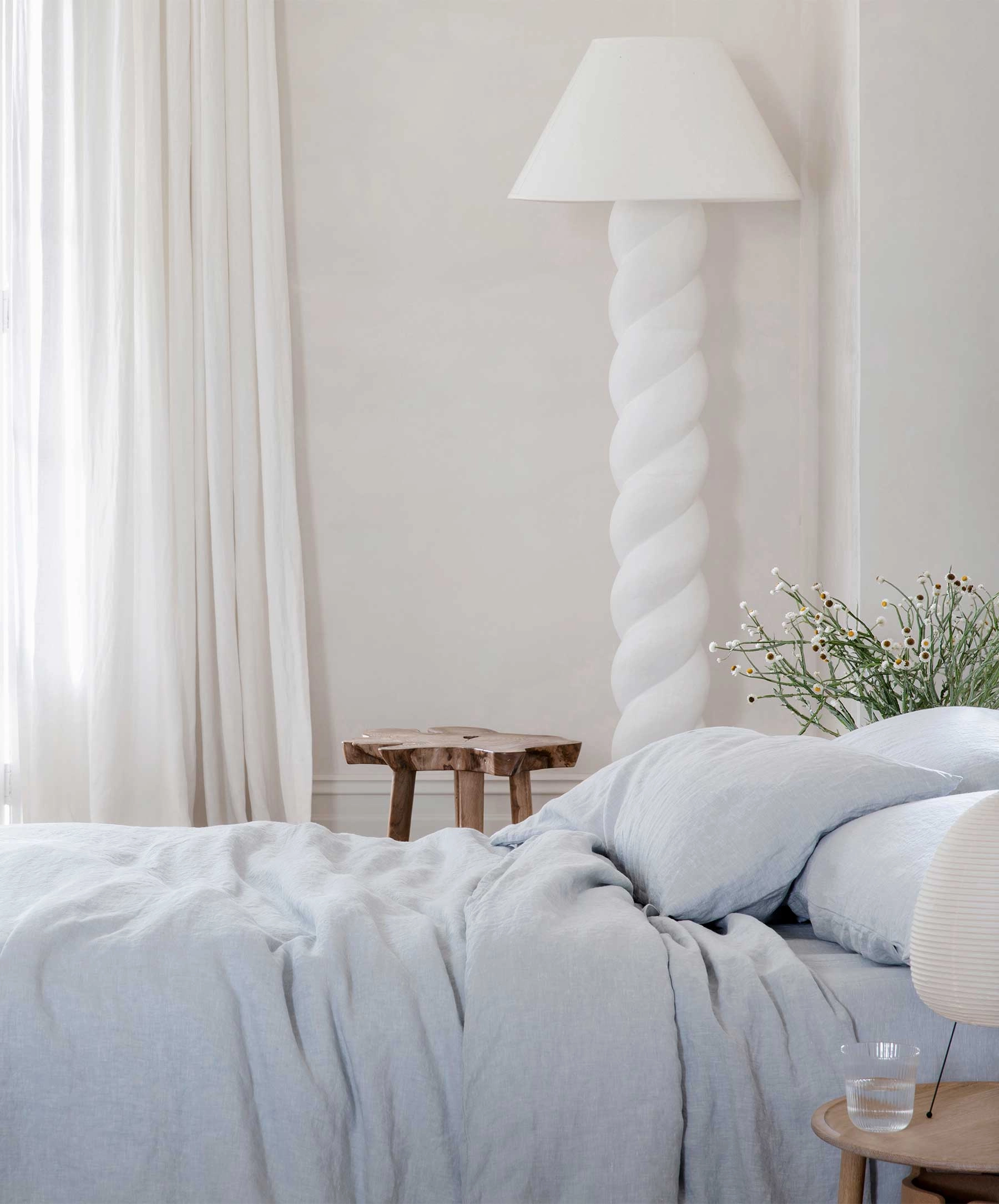 Linen Duvet Cover Set - Sky