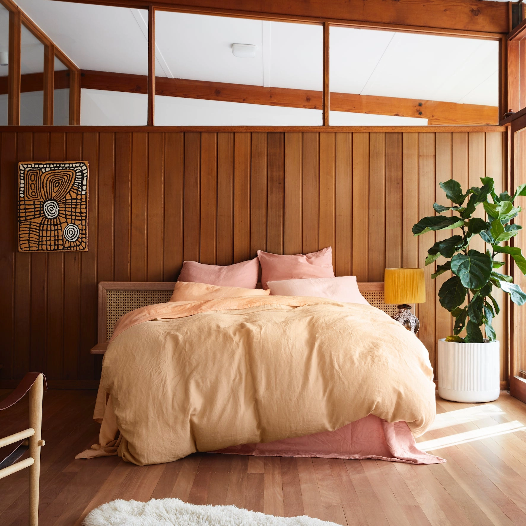 Linen Quilt Cover - Cashew
