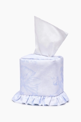 Linen Ruffle Tissue Box Cover