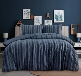 Lisbon Quilt Cover Set Range Indigo