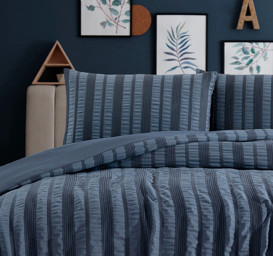 Lisbon Quilt Cover Set Range Indigo