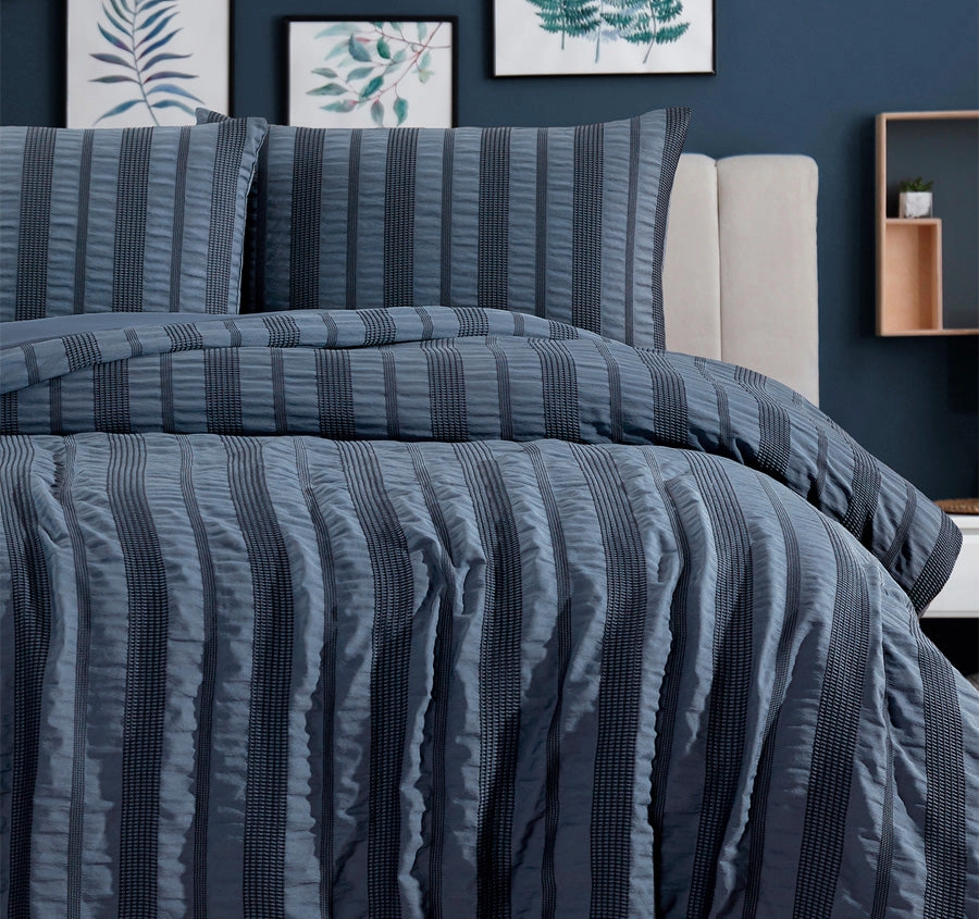 Lisbon Quilt Cover Set Range Indigo