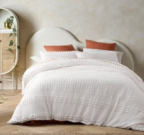 Luca Quilt Cover Set Range White