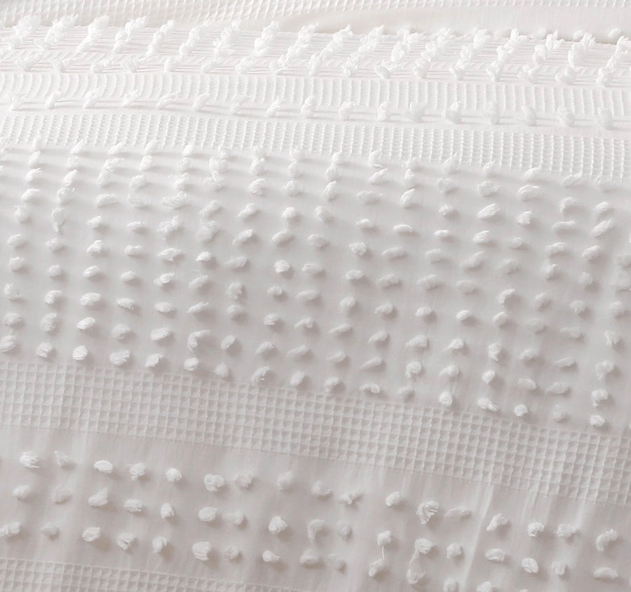 Luca Quilt Cover Set Range White