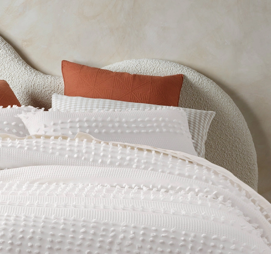 Luca Quilt Cover Set Range White