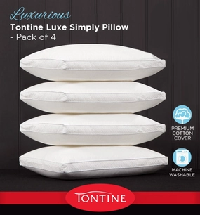 Luxe Luxury 4 Pack Medium Pillows