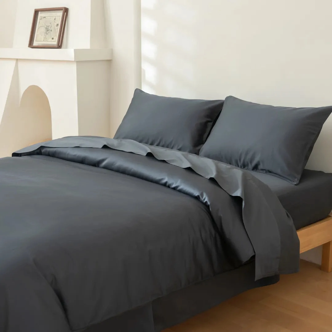 Luxe Sateen Quilt Cover - Charcoal
