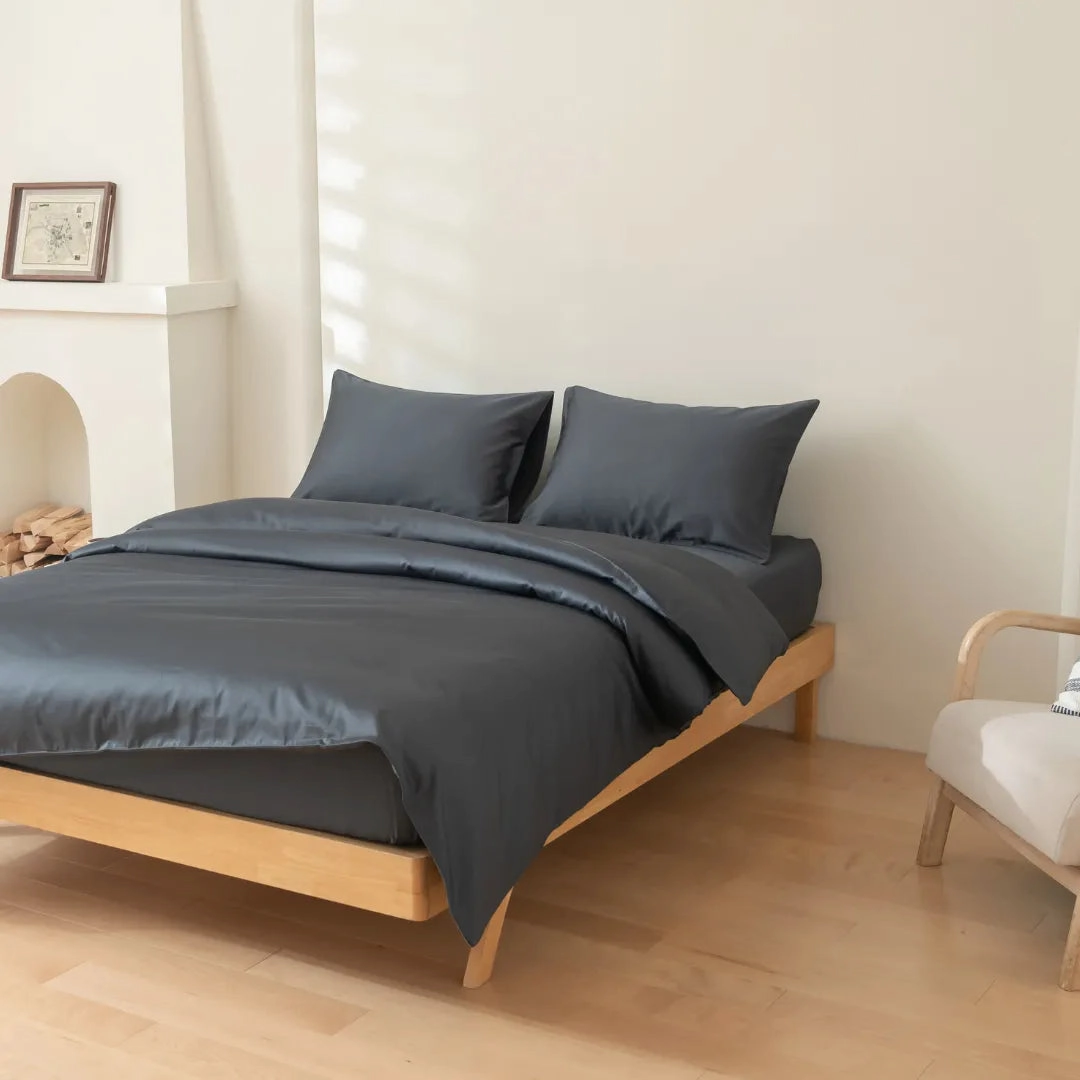 Luxe Sateen Quilt Cover - Charcoal