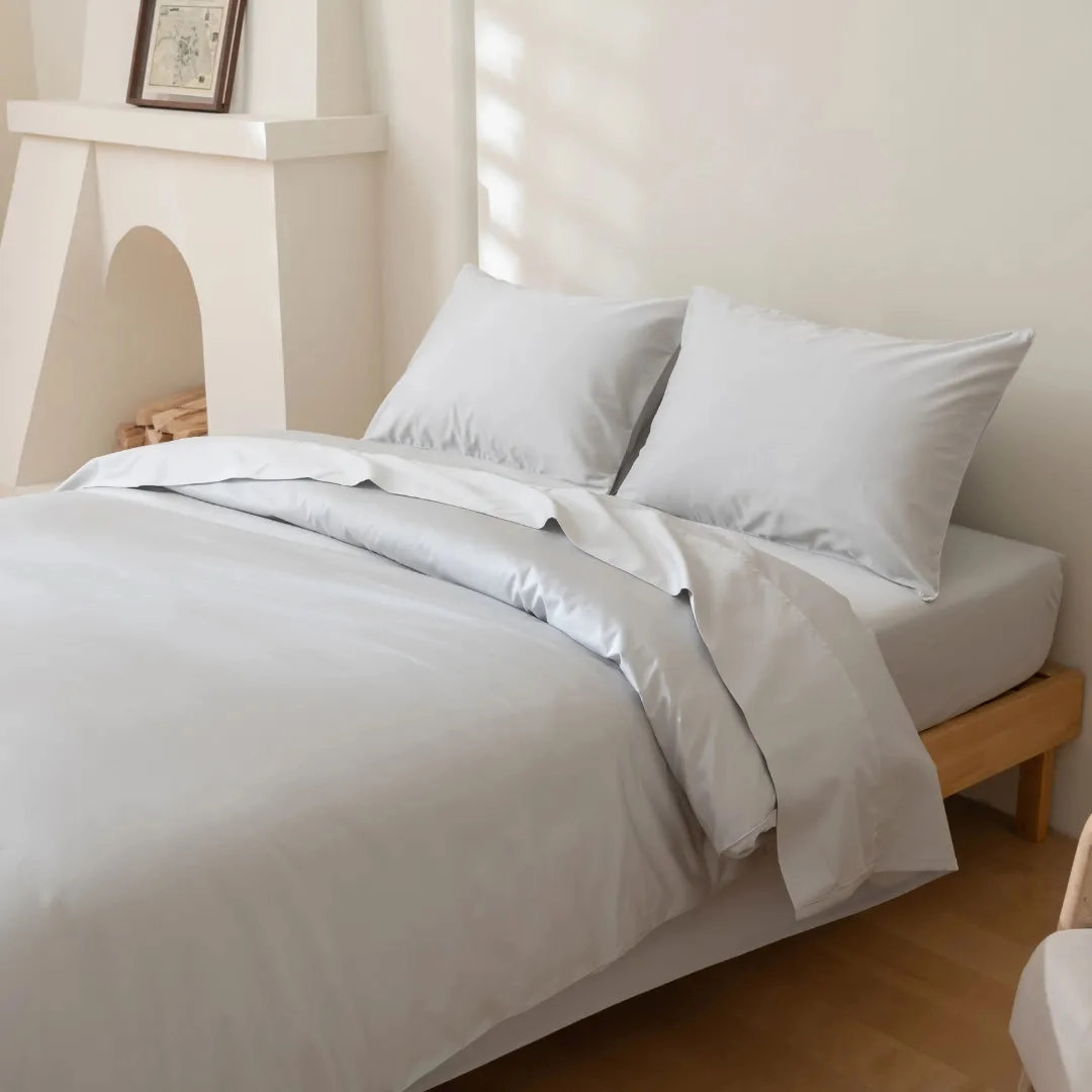Luxe Sateen Quilt Cover - Silver