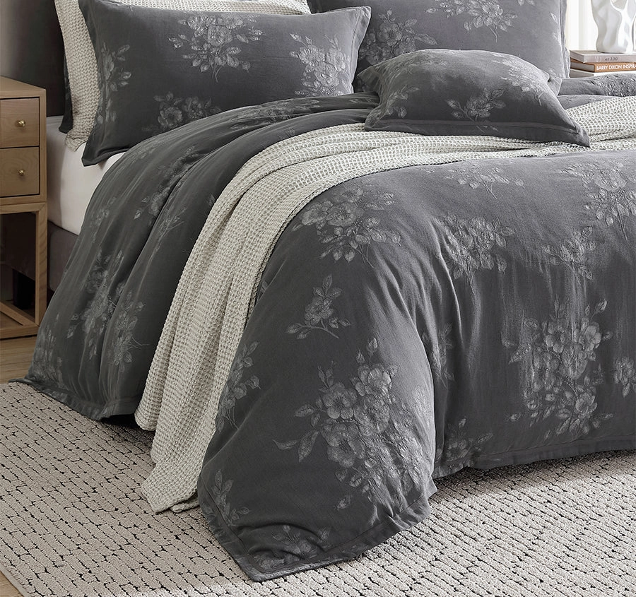 Maisey Quilt Cover Set Range Charcoal
