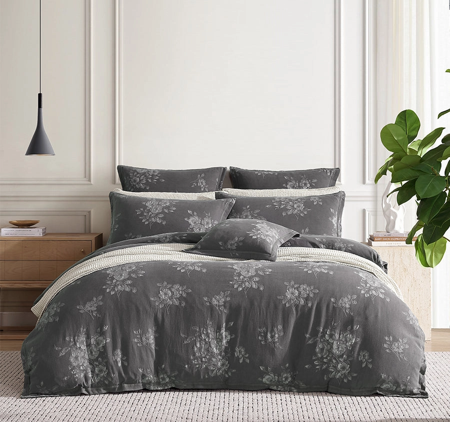 Maisey Quilt Cover Set Range Charcoal