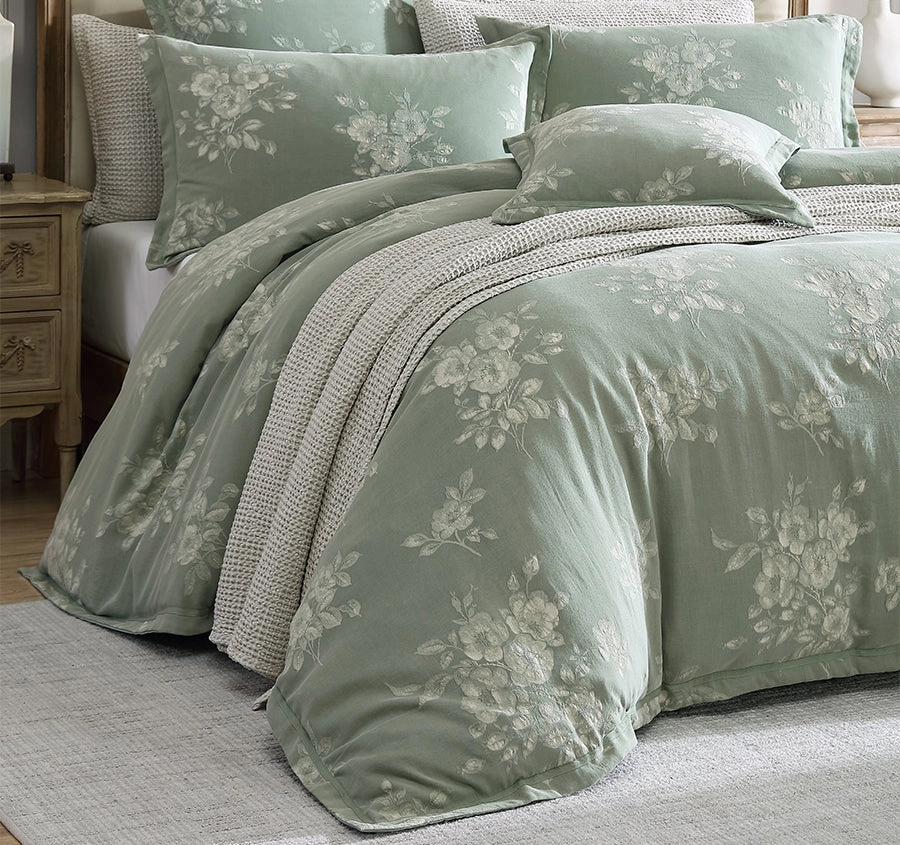 Maisey Quilt Cover Set Range Moss