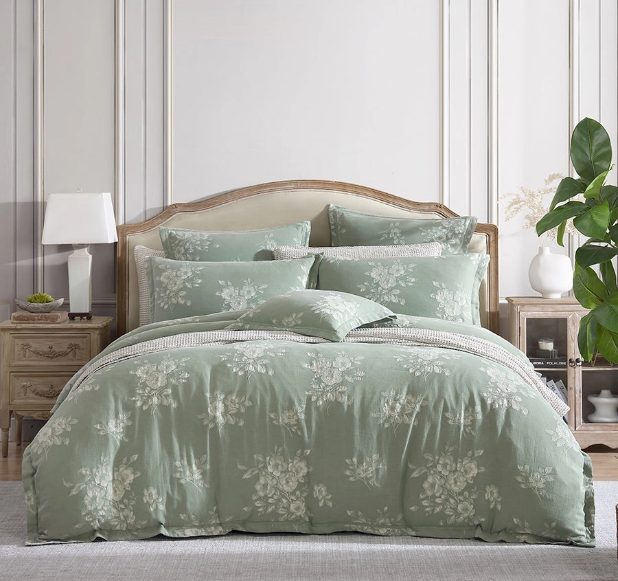 Maisey Quilt Cover Set Range Moss