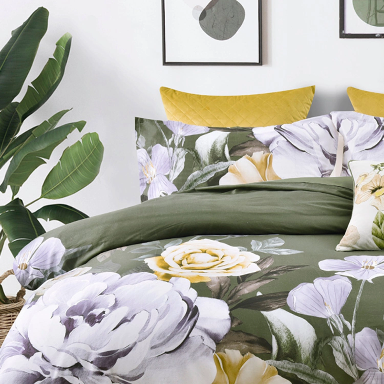Makayla Quilt Cover Set Olive By Bianca