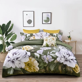 Makayla Quilt Cover Set Olive By Bianca