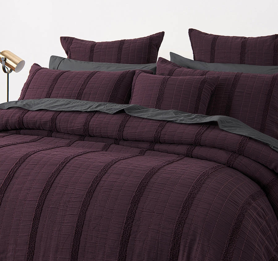 Malua Quilt Cover Set Range Grape