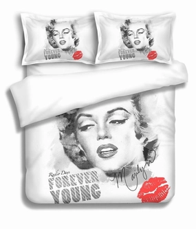 Marilyn Monroe Radio Days - Forever Young Quilt Cover Set  by Georges Fine Linen