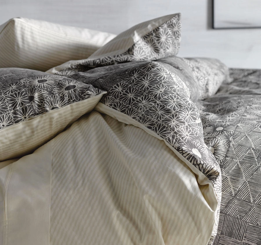 Marla Quilt Cover Set Range Charcoal