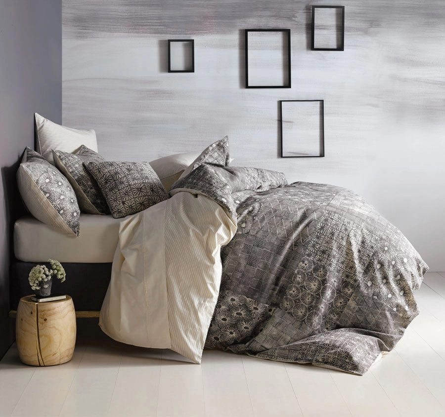 Marla Quilt Cover Set Range Charcoal