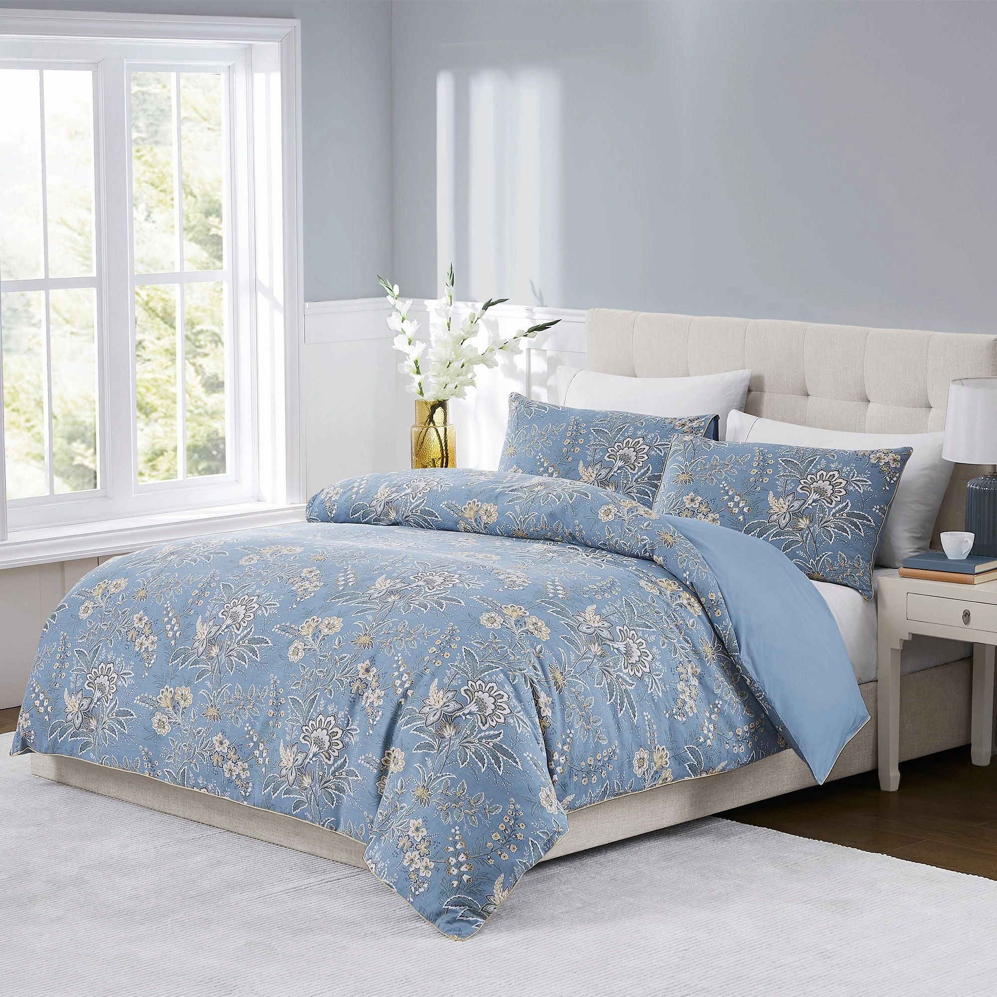 Marlbrook Dusky Seaspray Quilt Cover Set by Laura Ashley