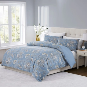 Marlbrook Dusky Seaspray Quilt Cover Set by Laura Ashley