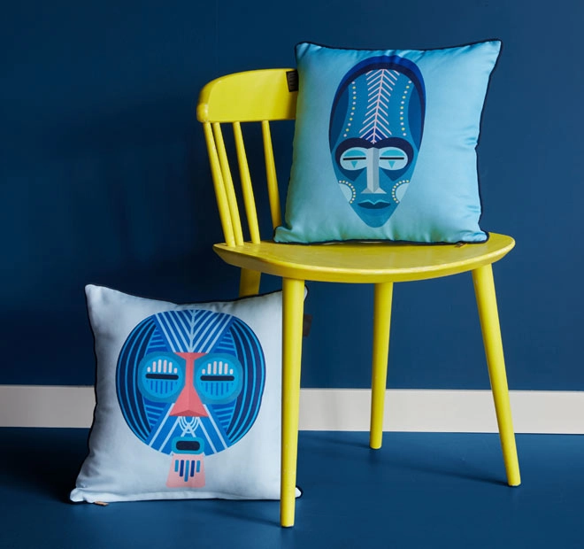 Mascarade 40x40cm Filled Cushion Blue