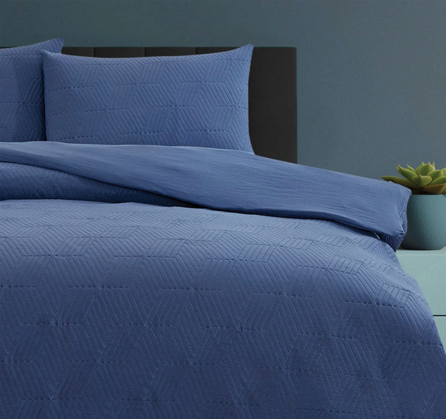 Maxwell Quilt Cover Set Range Navy