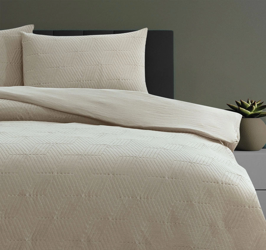 Maxwell Quilt Cover Set Range Tan