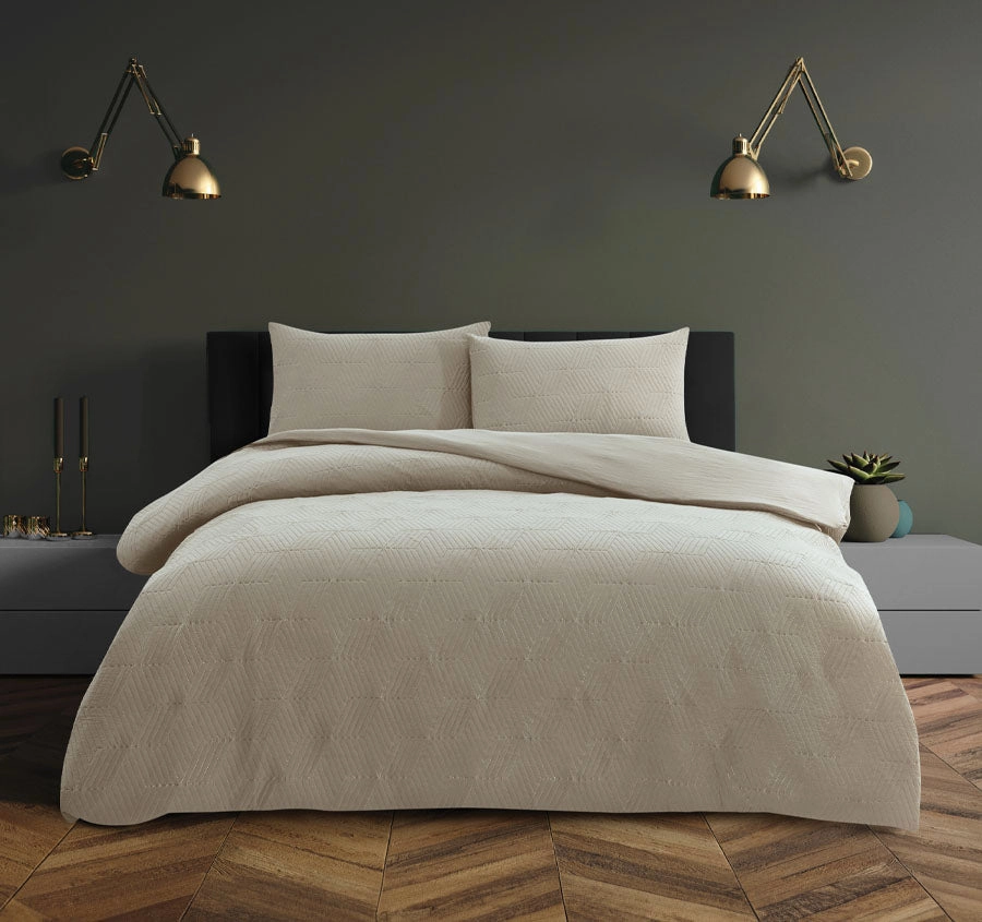 Maxwell Quilt Cover Set Range Tan