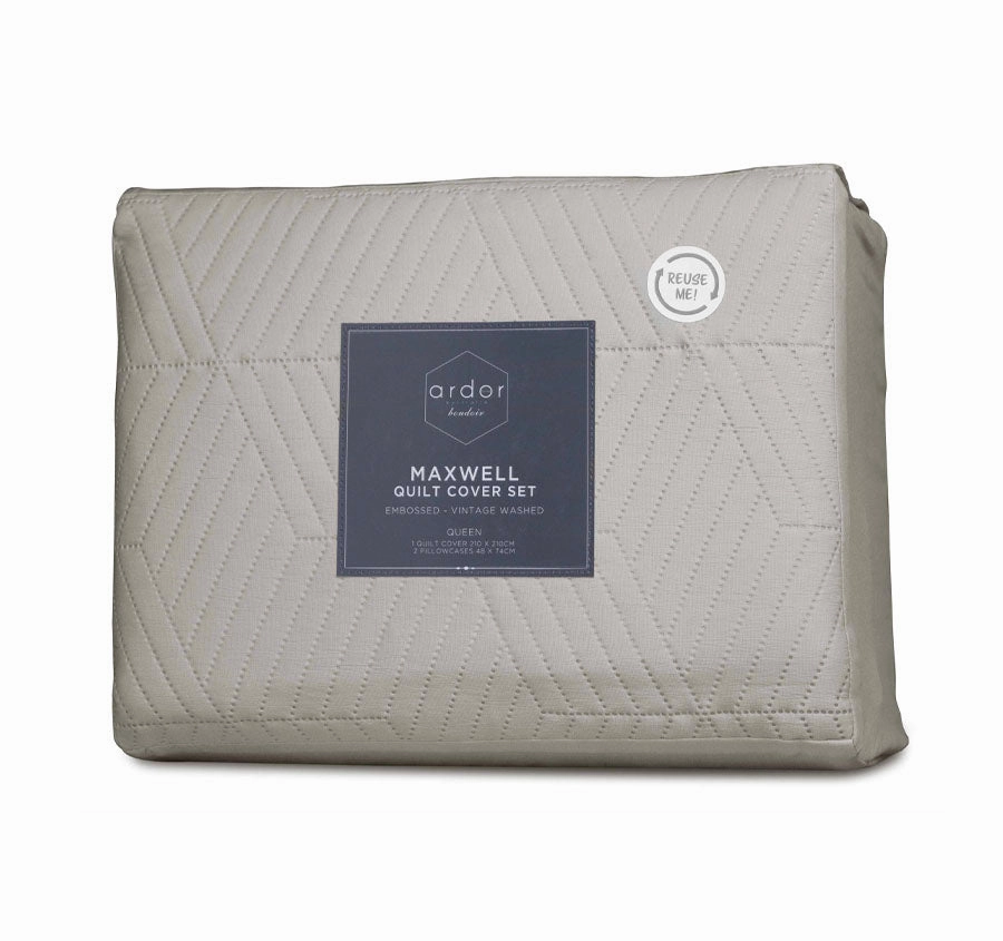 Maxwell Quilt Cover Set Range Tan