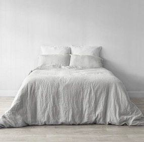 Misty Bay Stripe Pure Linen Quilt Cover