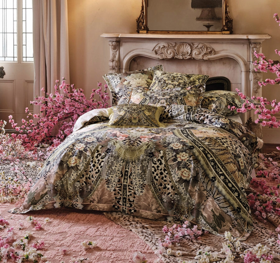 Motto Maiko Quilt Cover Set Range Peach