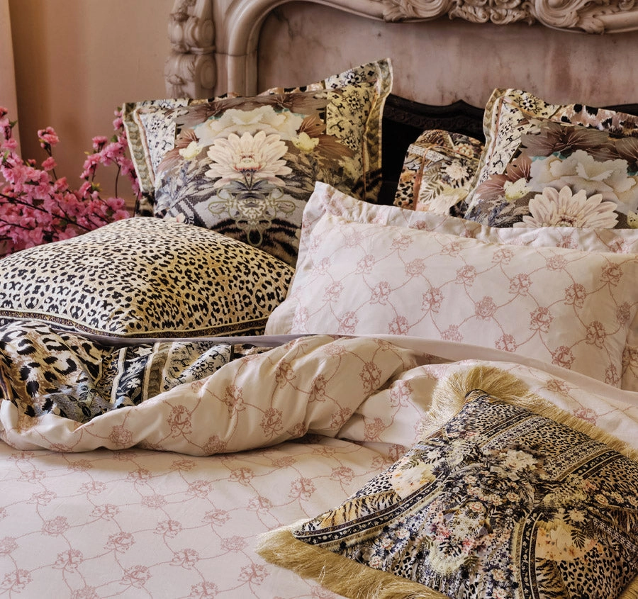 Motto Maiko Quilt Cover Set Range Peach