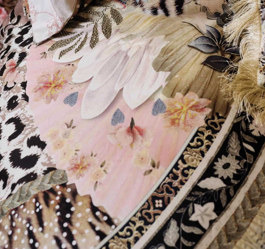 Motto Maiko Quilt Cover Set Range Peach