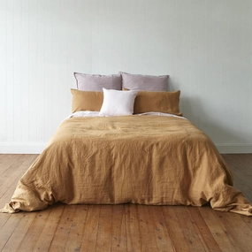 Mustard Linen Quilt Cover