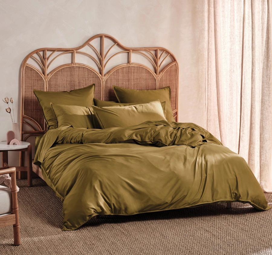 Nara 400THC Bamboo Cotton Quilt Cover Set Range Bronze