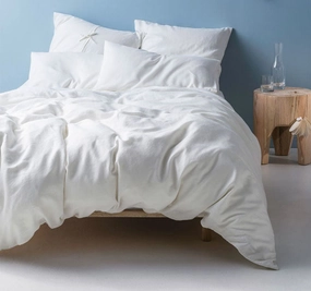 Nimes Linen Quilt Cover Set Range White