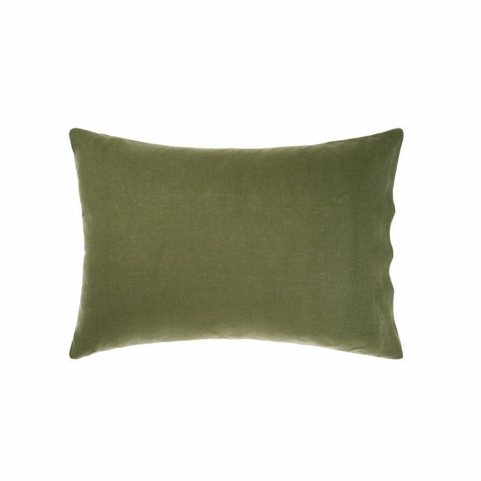 Nimes Moss Linen QUILT COVER SET by Linen House