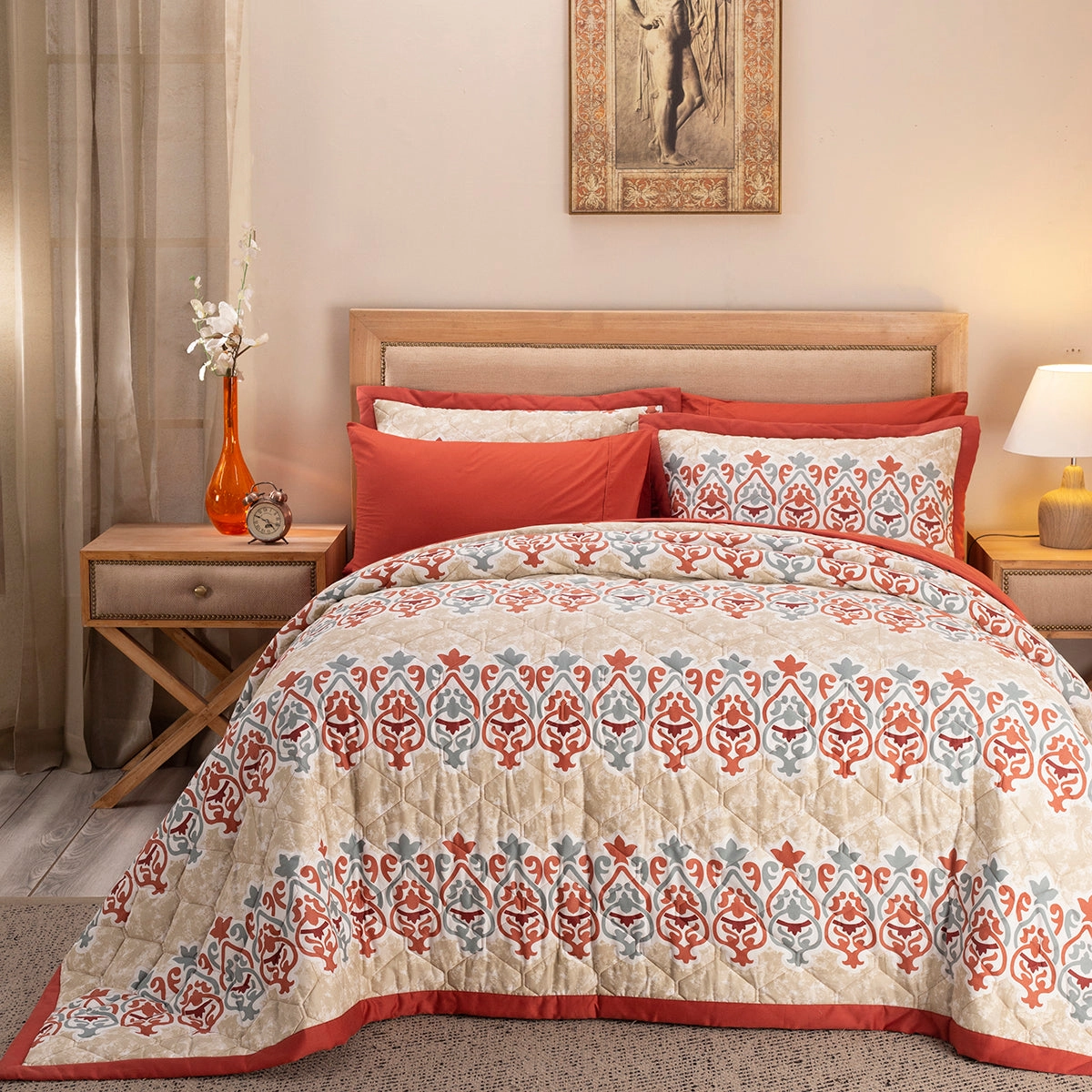 Nouveau Tradition Kaleen Global Red Quilt