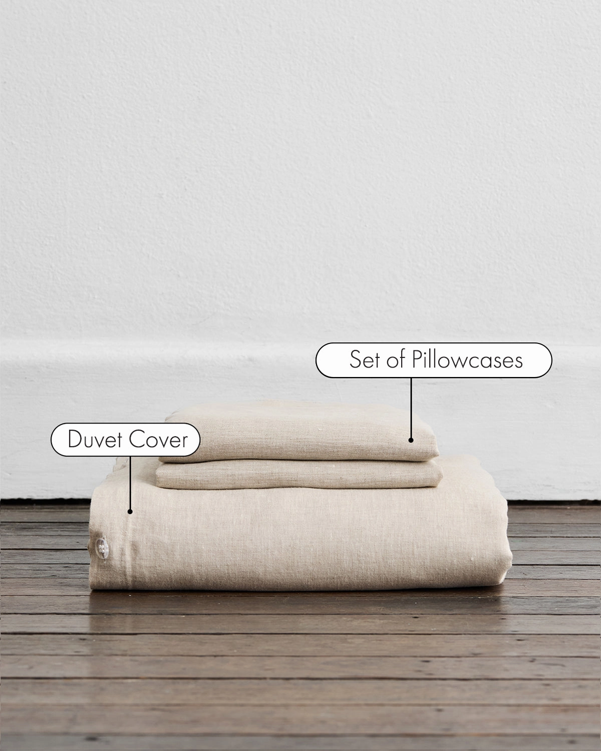 Oatmeal 100% French Flax Linen Duvet Cover Set