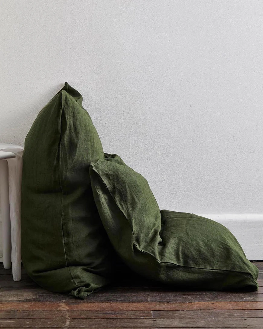 Olive & Oatmeal & White Stripe Bedding Bundle