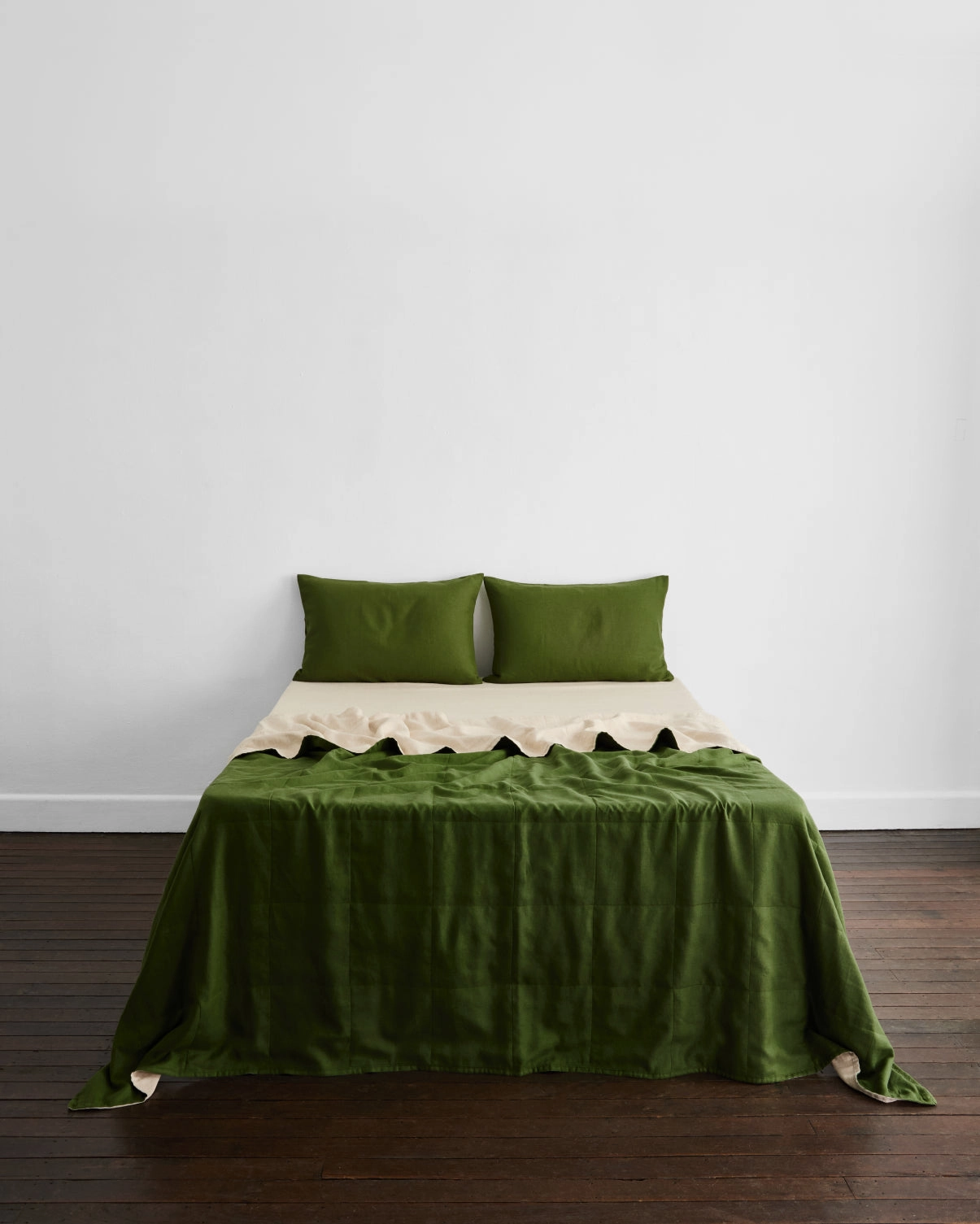 Olive & Oatmeal Two-Tone Quilt