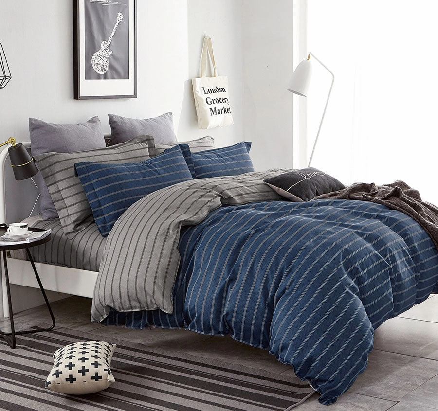 Oliver Quilt Cover Set Range Midnight