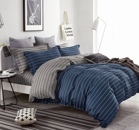 Oliver Quilt Cover Set Range Midnight
