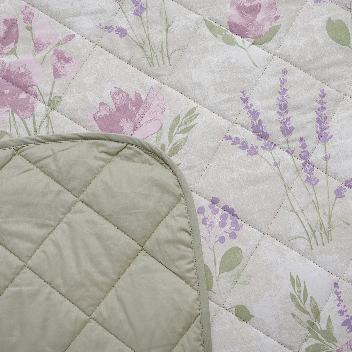 Optimist Bloom 115 GSM Soft Rose Summer AC Quilt/Quilted Bed Cover/Comforter