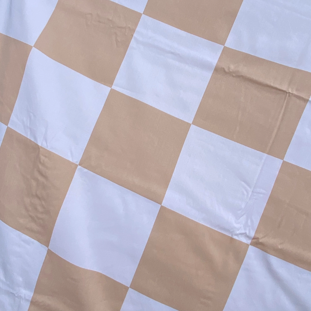 Organic Bamboo Check Quilt Cover Set - Nude