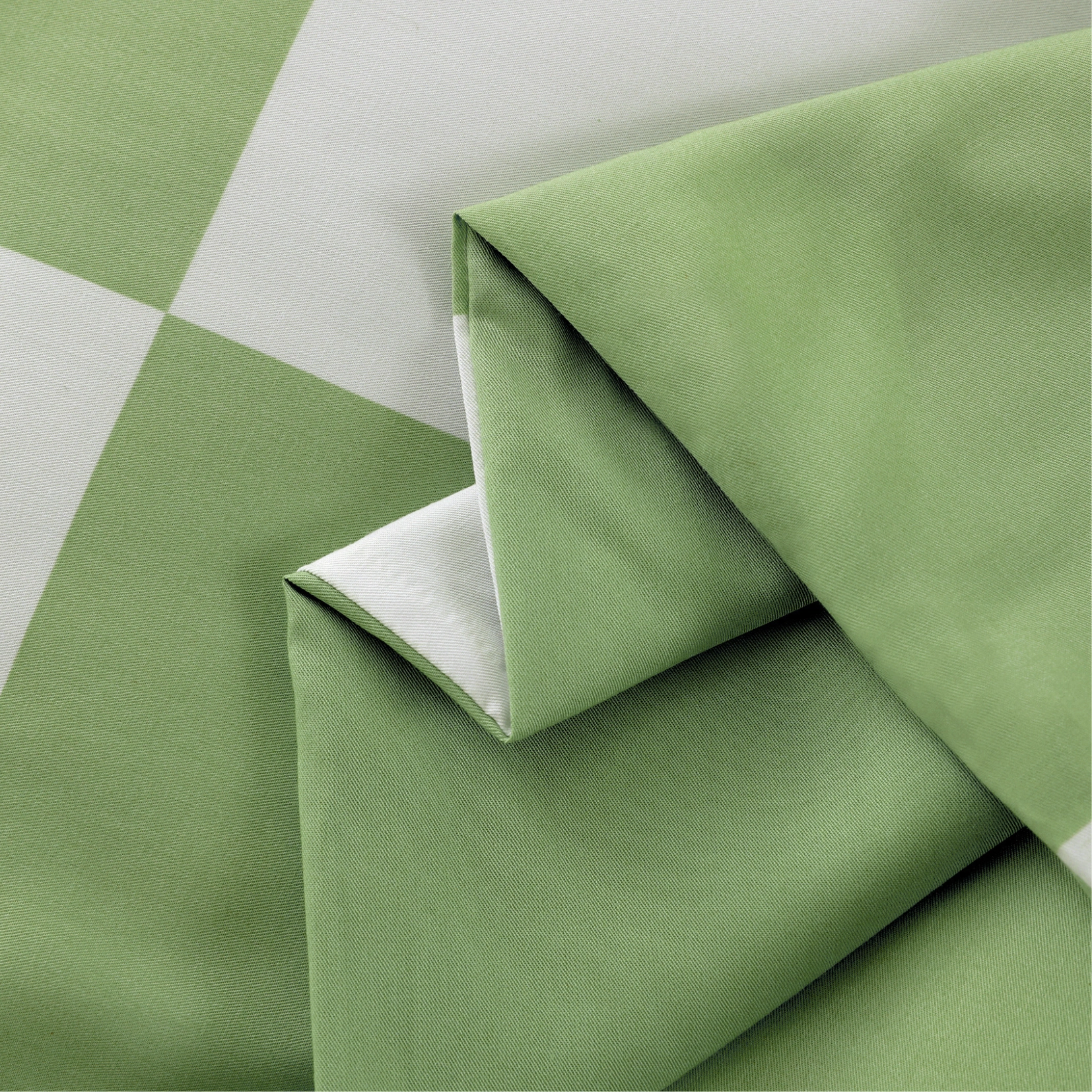 Organic Bamboo Check Quilt Cover Set - Sage