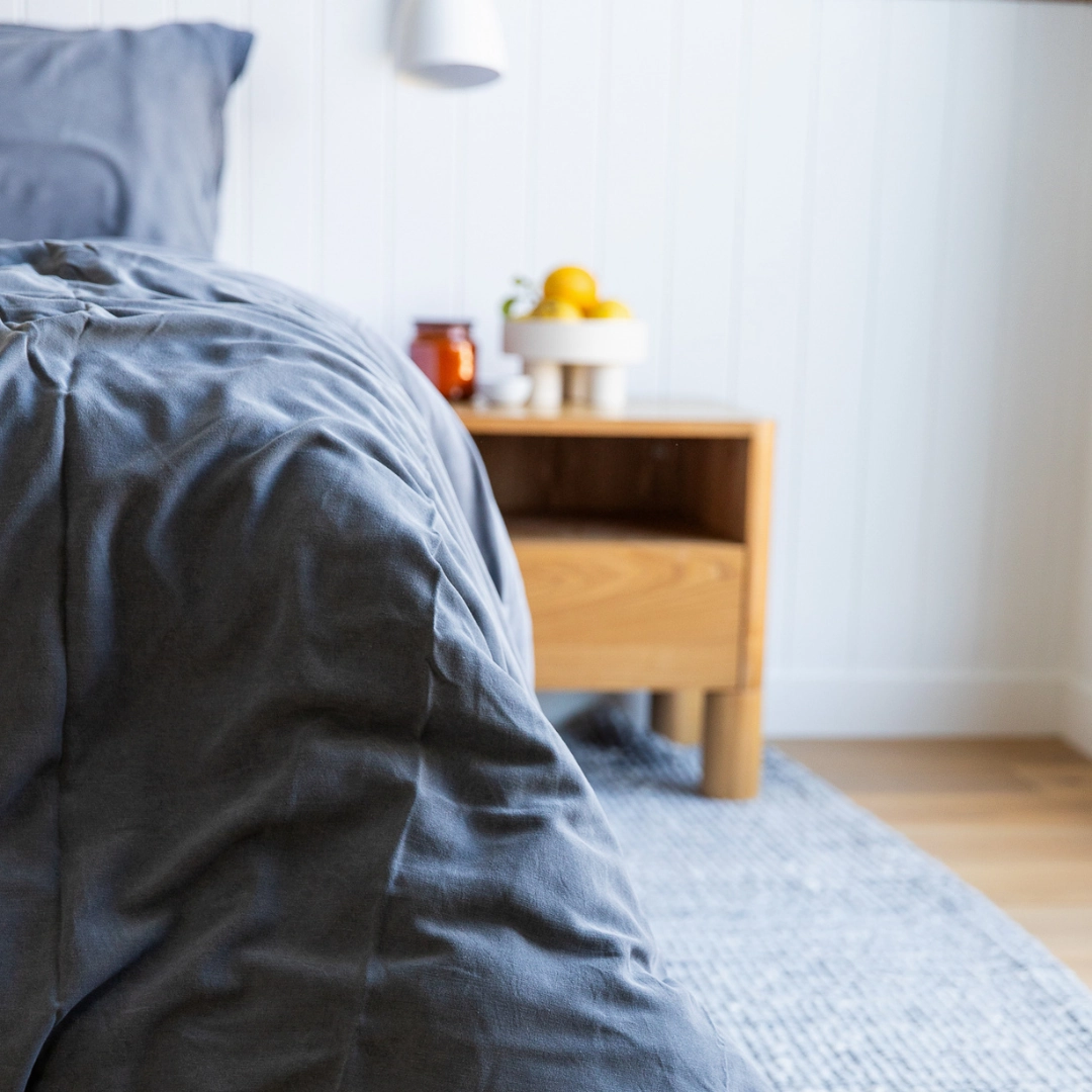 Organic Bamboo Stone Washed Quilt Cover Set - Charcoal