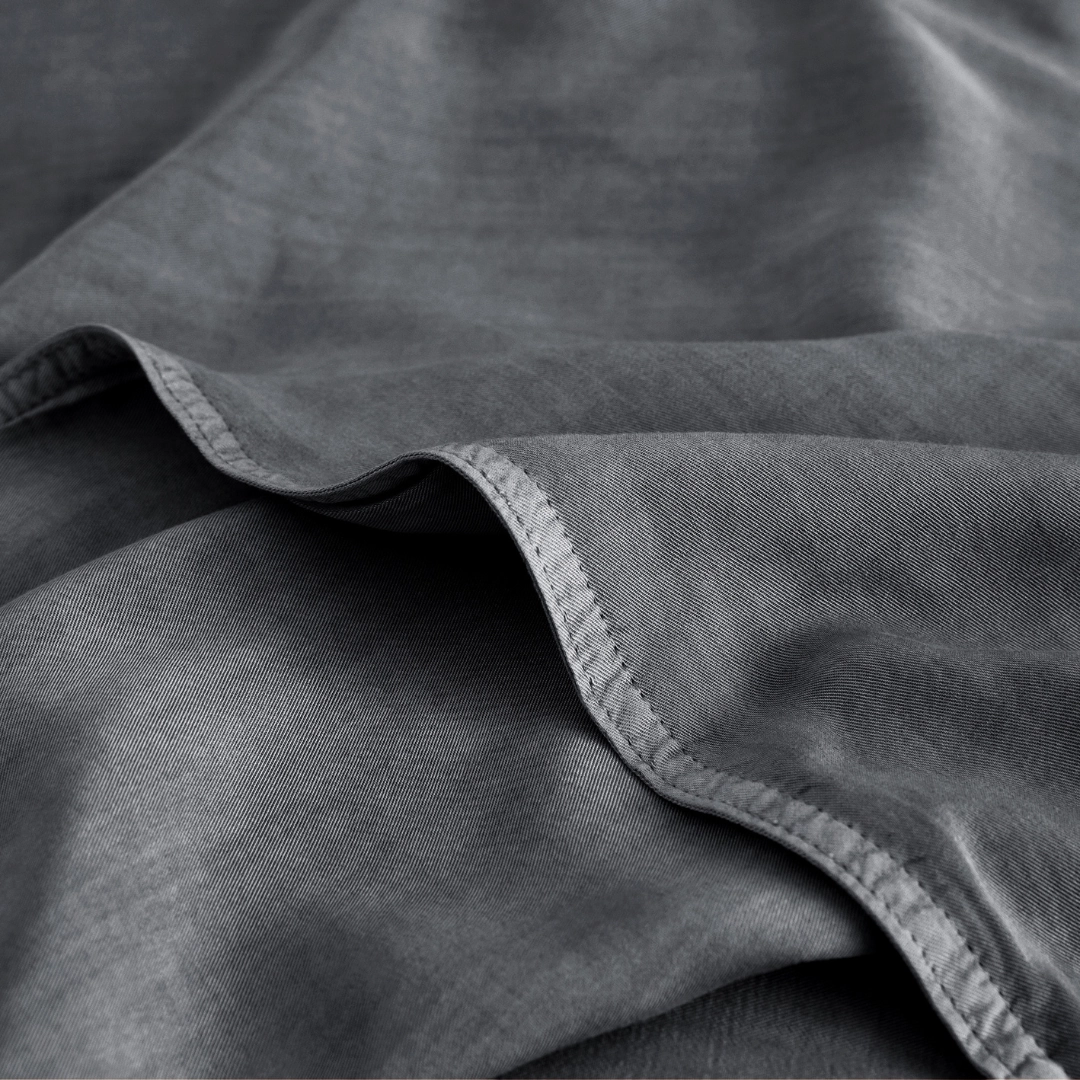 Organic Bamboo Stone Washed Quilt Cover Set - Charcoal