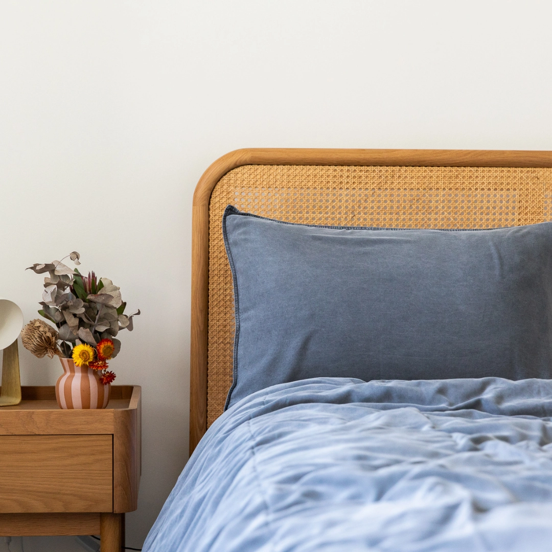 Organic Bamboo Stone Washed Quilt Cover Set - Charcoal